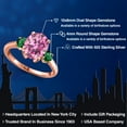 thumbnail image 2 of Gem Stone King 18K Rose Gold Plated Silver Ring Oval Pink Moissanite and Nano Emerald Green (3.42 Cttw, Size 9), 2 of 6