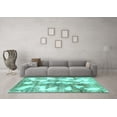 thumbnail image 3 of Ahgly Company Indoor Square Abstract Turquoise Blue Modern Area Rugs, 8' Square, 3 of 4