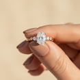 thumbnail image 2 of Jewelerix Modern Oval Shape Engagement Ring Five Stone Moissanite Diamond Proposal Ring 10K Yellow Gold Vermeil Wedding Gift Jewelry, 2 of 5