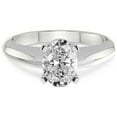 thumbnail image 3 of 4 Carat IGI Certified Oval Shape Lab Grown Diamond Engagement Ring | 14K White Gold |Eloise Solitaire Knife Edge Diamond Ring | FG-VS1-VS2 Quality Friendly Diamonds, 3 of 4
