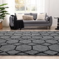 thumbnail image 3 of 6x9 Area Rug for Living Room, Grey Fluffy Rug for Bedroom, Geometric Shag Soft Carpet for Kids Aesthetic, Non Slip Plush Shaggy Floor Mat for Teen Nursery Playroom Dorm, Grey/Black, 3 of 16