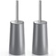 thumbnail image 1 of Paquete de 2 cepillos de baño con soporte de acero inoxidable 304 gris, 1 of 7