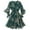 Green, variant on Sakmal Short Womens Plus Size Dresses Floral A-Line Dresses Green Flowy V-Neck Bell Sleeve 3/4 Sleeve Chiffon Girls Dresses