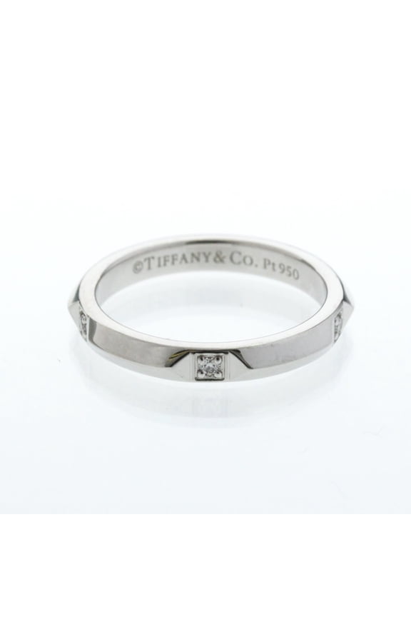 Pre-Owned Tiffany True Ring Diamond Platinum Fashion Diamond Band Ring Silver (Good)