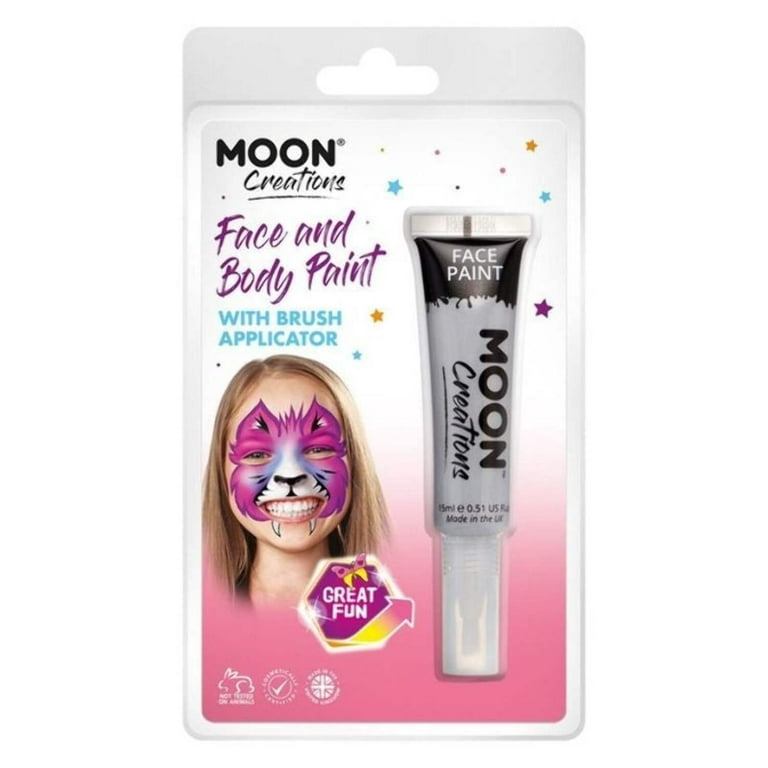 Moon Creations Face & Body Paints With Brush Applicator, 15ml Clamshell Costume Make Up Moon Creations Face & Body Paints With Brush Applicator, 15ml Clamshell Costume Make Up