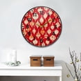 thumbnail image 2 of Yayeee Wall Clock Battery Operated 11.9" Silent Quartz Non-Ticking for Living Room Decor, Orange Christmas Ornaments Pattern, 2 of 8