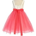 thumbnail image 2 of Little Girls Satin Top Colored Tulle Skirt Flowers Girls Dresses Turquoise 6 (J36K36), 2 of 2