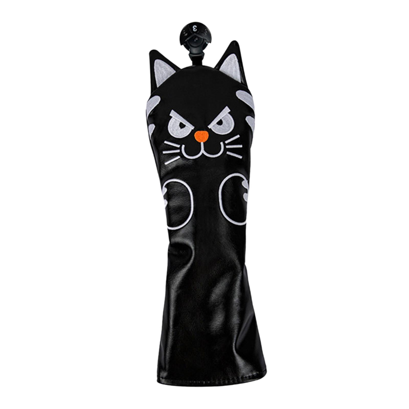 Golf Club Headwear Mallet Putter Cat Pattern Accessories Putter cue headwear for 3 Fairwaywood Black