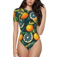 thumbnail image 1 of Balery Fresh Orange Body de cuello redondo de manga corta para mujer Tops de manga corta Tops básicos-Large, 1 of 7