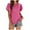 Hot Pink, variant on Scyoekwg Summer Casual Tops for Women Trendy Short Sleeve T Shirts Tshirt Crewneck Ruffle Sleeve Going Out Tops Classic Solid Color Loose Comfy Blouse Tunic Tops (Hot Pink,L)
