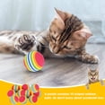 thumbnail image 3 of Pelota de juguete para gato arcoíris de 10 Uds., pelota de juguete interactiva para gatitos de interior, pelota de esponja silenciosa, 3 of 5