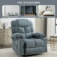 thumbnail image 6 of Oversized Massage Recliner Chair for Elderly,Modern Living Room Electric Rocking & Reclining Chairs with with Heat, 8-Point Vibration,USB Charger and Cup Holders, Plush Velvet Single Sofa, Blue, 6 of 10