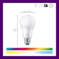 thumbnail image 2 of Bombilla inteligente WiZ LED a todo color, A19, 9 W, 800 lúmenes, E26, 1 paquete, 2 of 7