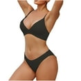 thumbnail image 1 of Trajes de baño tankini Amzcrzy para mujer, trajes de baño, bikini con control de abdomen, estilo europeo y americano, con aberturas laterales, color negro, XL, 1 of 3