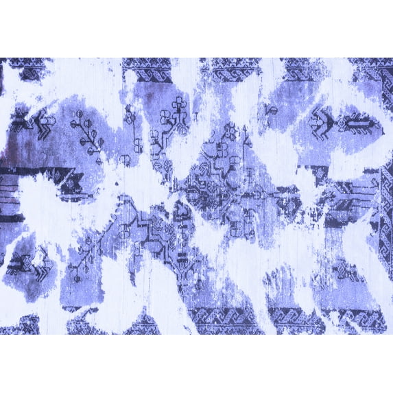 Ahgly Company Indoor Rectangle Abstract Blue Modern Area Rugs, 4' x 6'