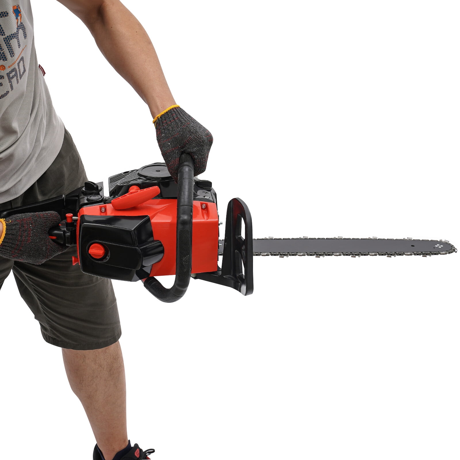 Gas Chainsaw 58CC 2-Stroke, 18 Inch Guide Bar 2.2Kw Power for Tree Cutting with Dual Safety Switch & Lightweight