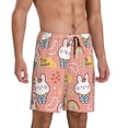 thumbnail image 2 of Fuzoiu Rabbit So Cute Print Pajama Shorts for Men, Men's Pajama Bottoms,Mens Lounge Sleepwear,Pajama Pants with Pocket-Small, 2 of 6