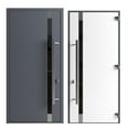 thumbnail image 6 of Front Exterior Prehung Steel Door / Ronex 1011 Grey / Side Exterior Window Sidelite / Stainless Inserts Entry Metal Modern Painted W36+14x96 Right-hand, 6 of 6