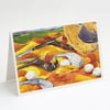 Caroline's Treasures Golf Clubs Golfer Greeting Cards with Envelopes, 5" x 7" (8 Count)