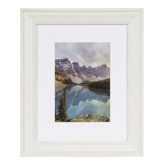 DesignOvation Brimstead 8" x 10" Matted to 5" x 7" White Tabletop Picture Frame