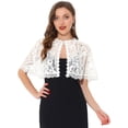 thumbnail image 1 of Capa de encaje Allegra K vestido de noche bolero blanco S, 1 of 4