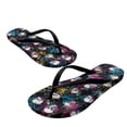 thumbnail image 5 of Chririnla Splash Ink Skull Print Flip Flops for Women Beach Casual Arch Support Thin Strap Sandal Lightweight Soft Footbed Slides Sandals for Pool Walking, 5 of 7