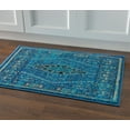 thumbnail image 4 of Linon Serape Goravan Power Loomed Polyester 2'x3' Rug in Blue, 4 of 4