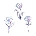 thumbnail image 3 of Escultura de pared de flores de metal de 3 piezas, decoración moderna para colgar en la pared, pintura lineal para tienda, sala de estar, regalos de, 3 of 8