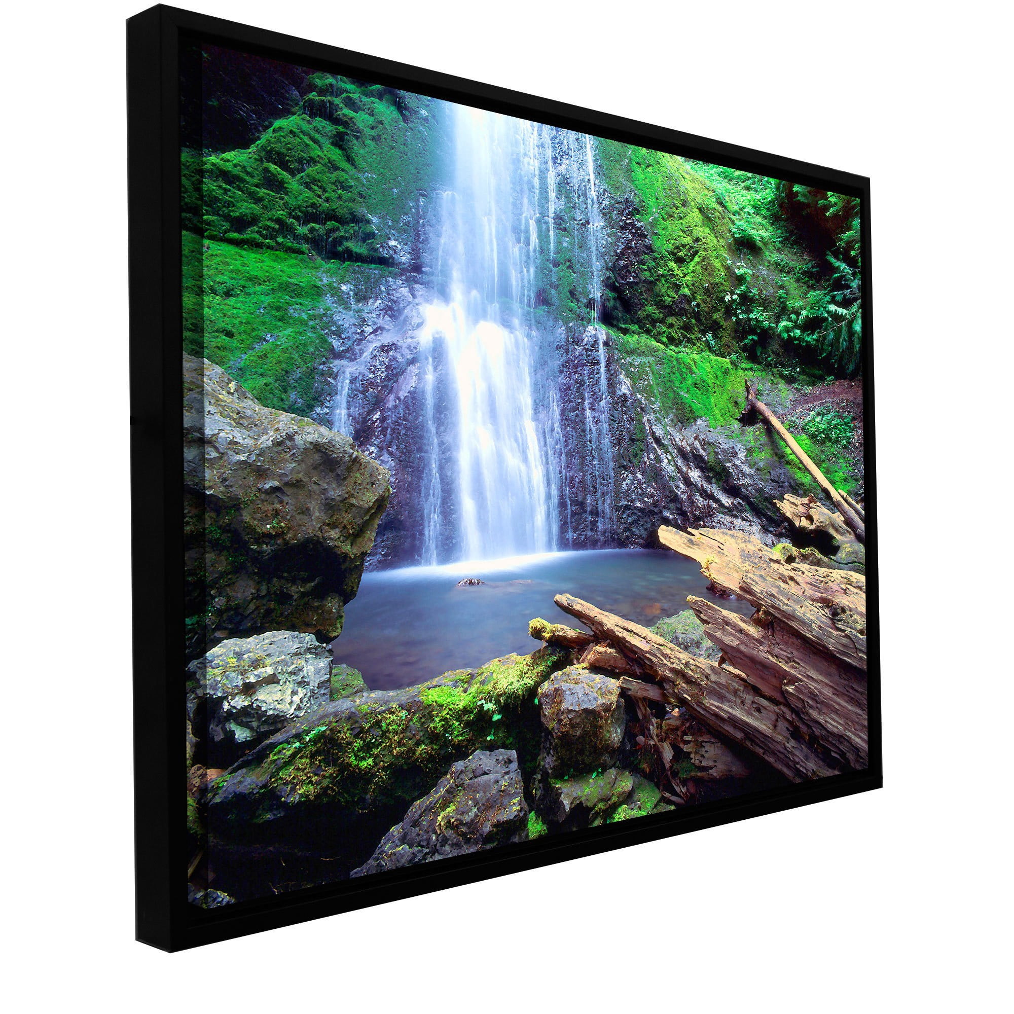 ArtWall Dean Uhlinger "Primal Falls" Floater Framed Gallery-Wrapped Canvas