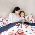 thumbnail image 4 of spefrowx Patriotic Bow Queen Comforter Set for Kids, Red Blue Star US Flag Comforter Sets Queen, Navy Reversible, 3-Piece, 1 Comforter and 2 Pillowcases, 4 of 6