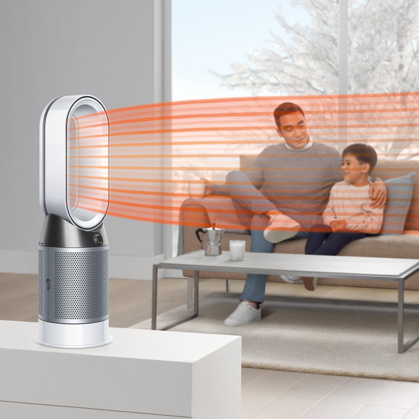 Restored Premium Dyson Pure Hot+Cool™ Air Purifier, Heater & Fan HP04 | Nickel/Silver (Refurbished)