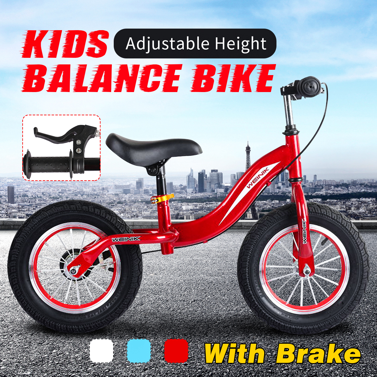 12'' Balance Bike With Brake For 36 age Kids Toddlers NoPedal Sport