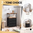 thumbnail image 6 of Ktaxon Nightstand with 3 Drawers End Table Bedside Table Furniture for Bedroom, Living Room, Brown & Black, 6 of 10