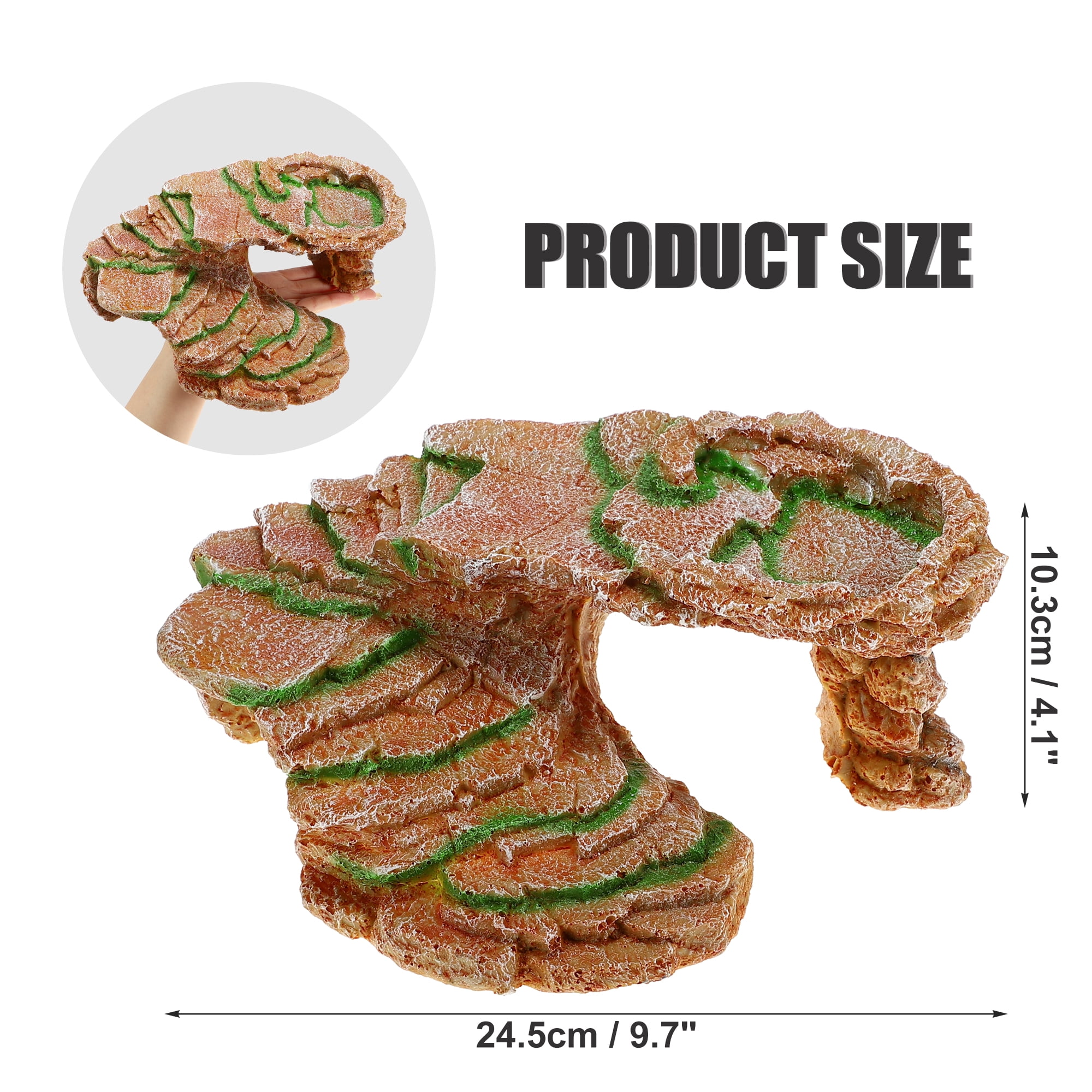 Unique Bargains Turtle Basking Platform Resin Tortoise Rock Aquarium Ornament 9.7"x6.7"x4.1" Orange Green