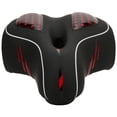 thumbnail image 2 of Cómodo sillín de bicicleta de silicona para traseros grandes, cojín para ciclismo de montaña con bola de suspensión, diseño hueco rojo, 2 of 8