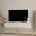 thumbnail image 6 of Aukfa Modern Floating TV Stand Wall Mounted for TVs up to 70 with 16 Color LEDs, White, 6 of 7