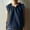 Navy, variant on VKOYWKM Womens Cotton Linen Shirts Trendy Ruffle Crew Neck Boho Peasant Tank Tops Summer Casual Sleeveless Tops Solid Color Tank Tops