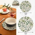thumbnail image 3 of SKYSONIC 2 Pieces Wild Green Blue Herbs Trivet Mat Pot Holders Set, Hot Pads Potholder Cotton for Kitchen Weave Pot Mat Cooking Baking Decor Home, 3 of 7