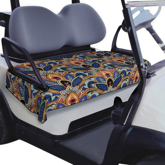Golf Cart Bench Seat Cover with Paisley Design 51" x 31", Universal Fit Microfiber Towel for Most Cart Front Seats