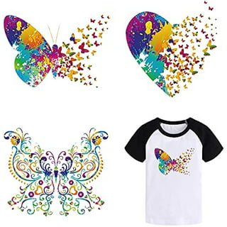  Kids Butterfly Iron On Patches-Baby Transfers Stickers Patch-Appliques  for Clothes,Girl Lovely Cartoon Animal Butterfly Iron on Transfers Patterns  for T Shirts Clothes Patterns,4 Sheets 53 Patterns