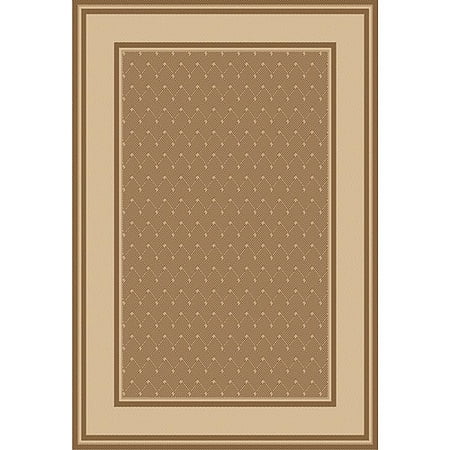 Simple Border Indoor/Outdoor Rug, Beige/Brown