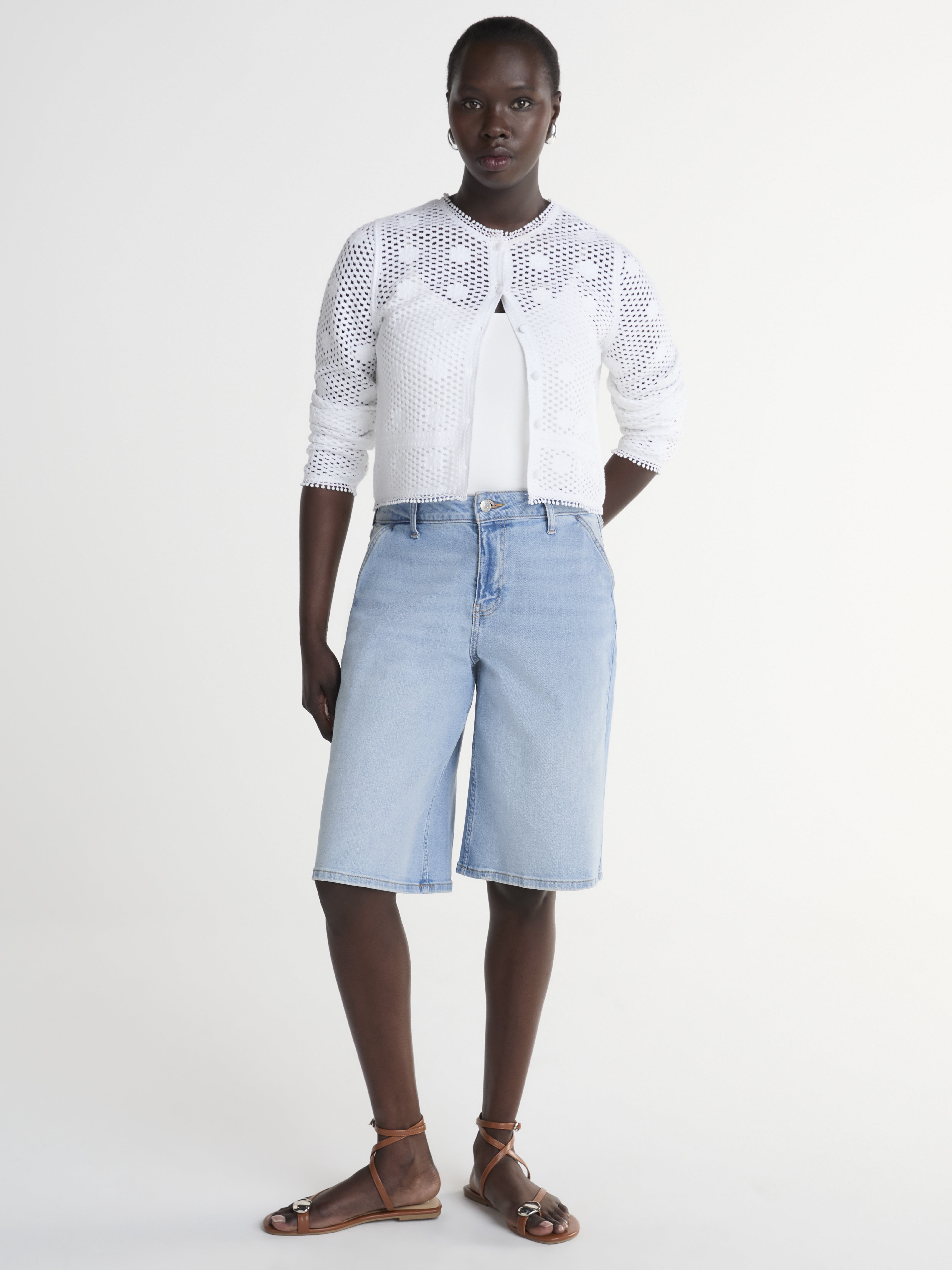 Scoop Women’s and Women’s Plus Denim Bermuda Shorts, Sizes 0-28 Plus