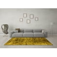 thumbnail image 3 of Ahgly Company Machine Washable Indoor Round Oriental Yellow Industrial Area Rugs, 7' Round, 3 of 4