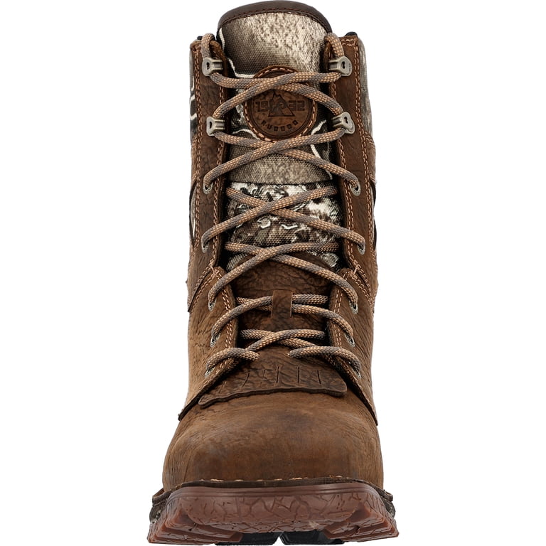 Men\'s Brown Camo Lace-Up Work Boots Men - Rancher Level Pull-On Steel-Toe Work Wellington  main image 3