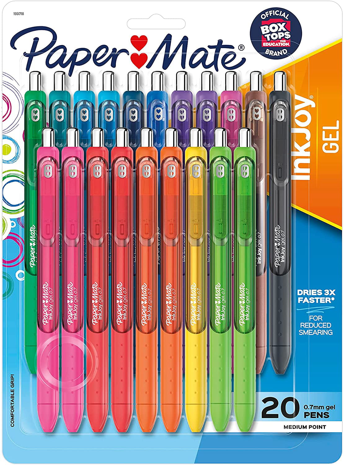 20 Count Black Assorted Colors 1951718 & InkJoy Gel Pens Medium Point 6 Count Medium Point Paper Mate InkJoy Gel Pens 