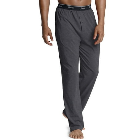 Hanes - Men's Logo Waistband Solid Jersey Pants - Walmart.com