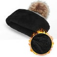 thumbnail image 3 of Sunvit-Panties Winter Beanie for Women Men - Fleece Lined Cable Knit Beanie with Faux Faux Fur Pom Pom, Women and Men One Size Fits Most Warm Acrylic Winter Hat for Teens Adults, Black,Size Free Size, 3 of 6