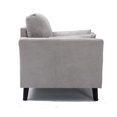 thumbnail image 4 of Otto 37 Inch Armchair, Pocket Coil Springs, 2 Throw Pillows, Gray Velvet- Saltoro Sherpi, 4 of 5