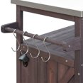 thumbnail image 7 of Ecarpat Outdoor Kitchen Island, Bar Storage Cabinet Cart with Steel Top and Spice Towel Rack, Counter Table for Kitchen & BBQ, 7 of 7