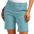 thumbnail image 2 of TQWQT Womens Light Blue Shorts Stretchy Bermuda Shorts 6'' Trendy Summer High Waisted 6'' Shorts Dressy Casual Chino Shorts with Pockets Light Blue M, 2 of 6